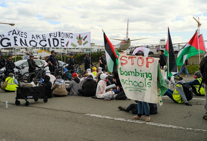 Slog AM: Dozens of Pro-Palestine Protesters Arrested for Blocking Sea-Tac Airport, SCOTUS Allows Idaho's Gender-Affirming Care Ban to Take Effect, Trump Nods Off at Trial